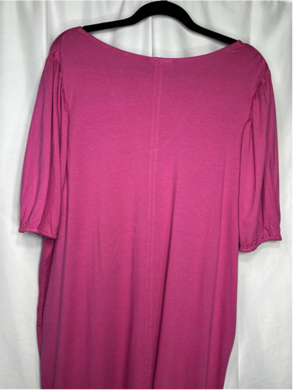 Womens J Jill Dress Hot Pink Short Sleeve Pockets Sz XL Soft Modal Blend Casual - Picture 6 of 11
